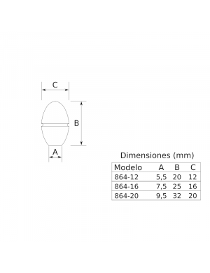 medidas pomo 864