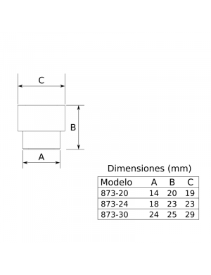 INGADESA POMO 873 24MM INOX BASE CUADRADA