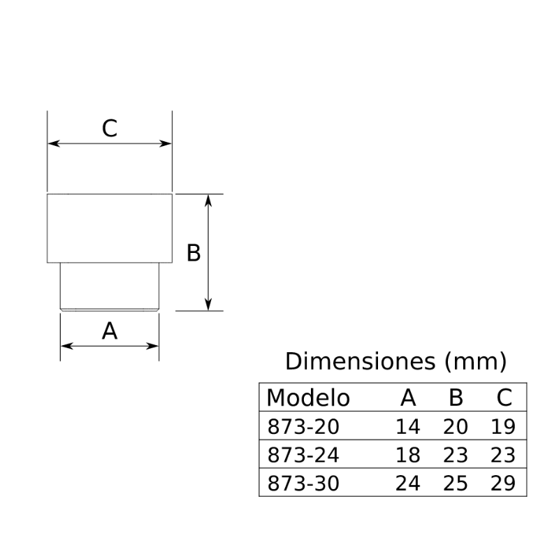 INGADESA POMO 873 24MM INOX BASE CUADRADA