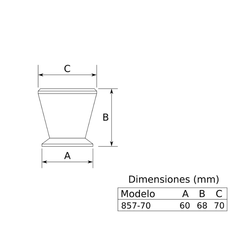 INGADESA POMO PORTA ENTRADA 857 INOX 70